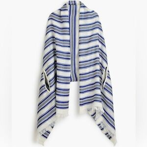 J Crew Summerweight Cape Scarf in Blue Scarf